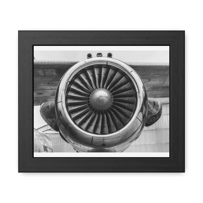Framed Aircraft Engine Vintage Poster
