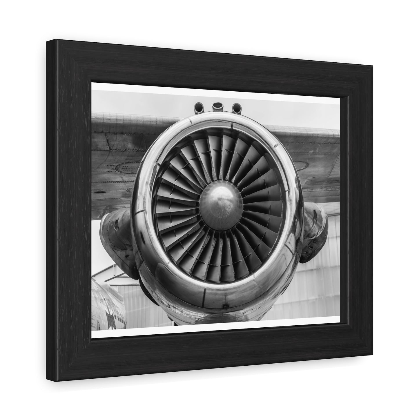 Framed Aircraft Engine Vintage Poster