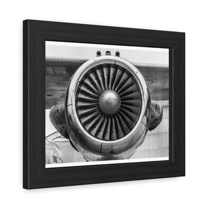 Framed Aircraft Engine Vintage Poster