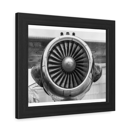 Framed Aircraft Engine Vintage Poster