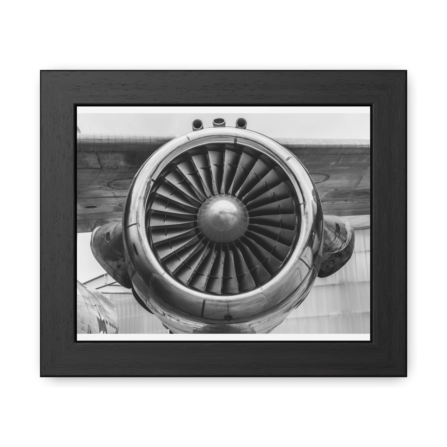 Framed Aircraft Engine Vintage Poster